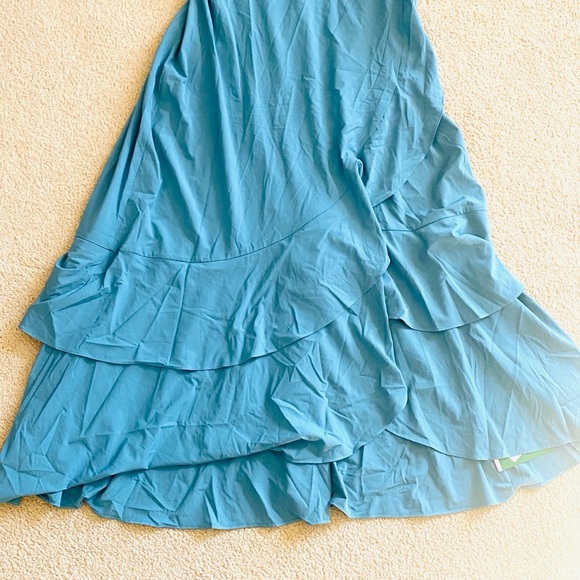 LARGE. HALARA BREEZEFUL LACE UP BACK RUFFLE HEM MAXI DRESS - Picture 7 of 10